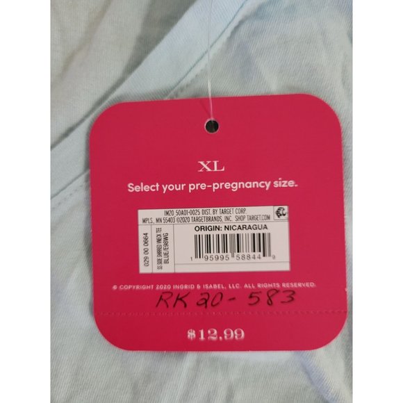 Women's Short Sleeve V-Neck Side Shirred Maternity T-Shirt - Isabel Maternity by - Picture 5 of 7